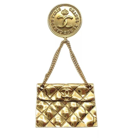 CHANEL Jewelry - Chanel Bag Brooch Pin Gold 120296